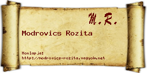 Modrovics Rozita névjegykártya